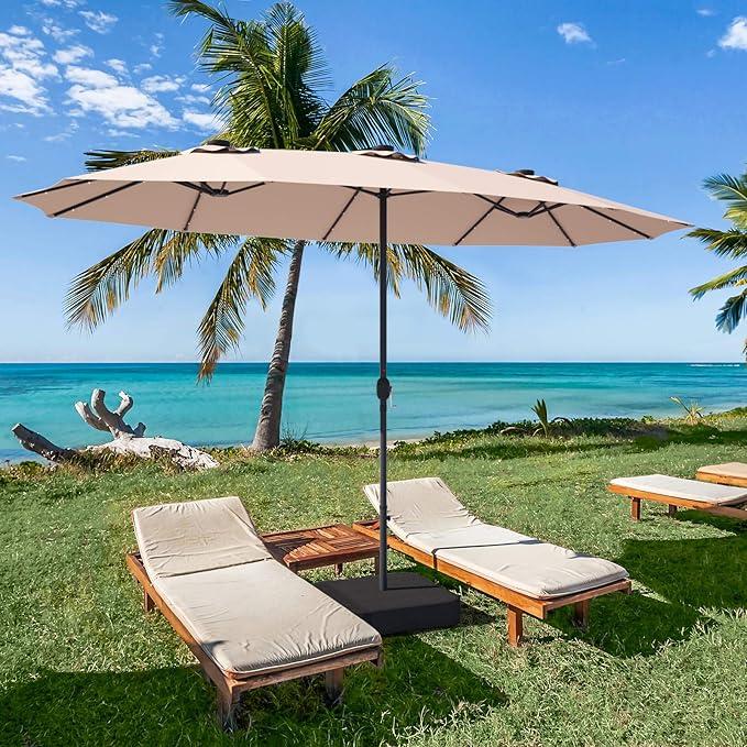 LumiYard | Triple Umbrella with Lights & Stand