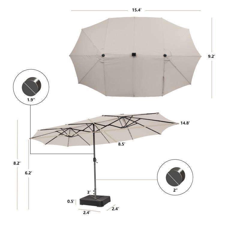 LumiYard | Triple Umbrella with Lights & Stand