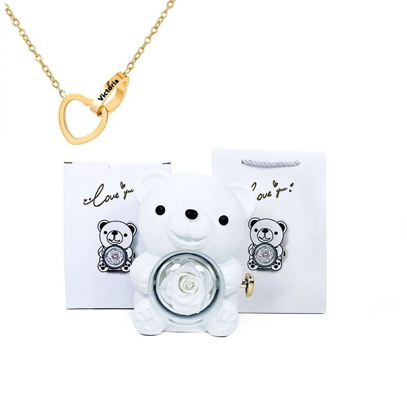 Teddy Bear - Eternal Rose Gifts Box